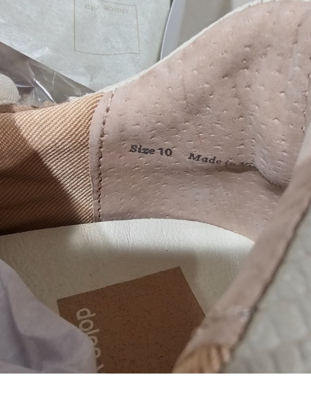 Dolce Vita Women’s Suede Perforated Lace-Up Sneakers in Beige NWT - Picture 5 of 8